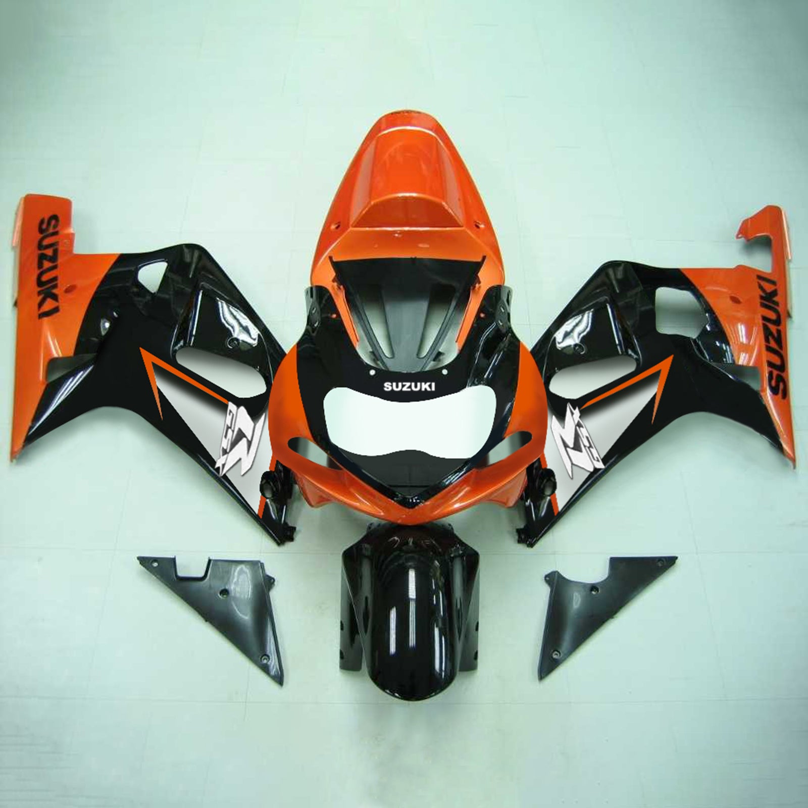 Amotopart Suzuki 01-03 GSXR600 & 00-03 GSXR750 Fairing glossy orange black Kit
