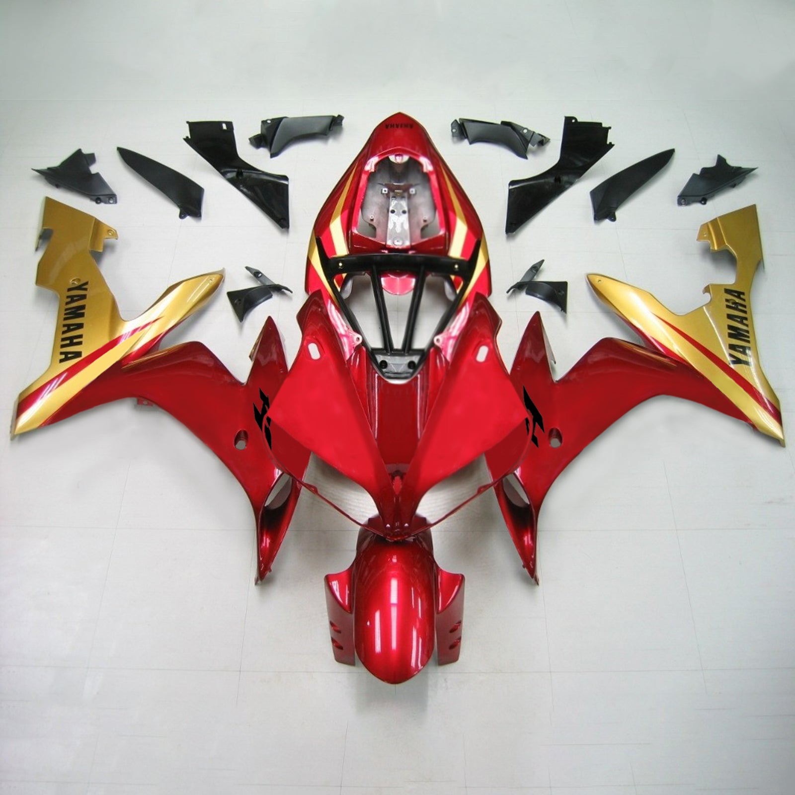 Amotopart Yamaha 2004–2006 YZF 1000 R1 rot-goldenes Verkleidungsset