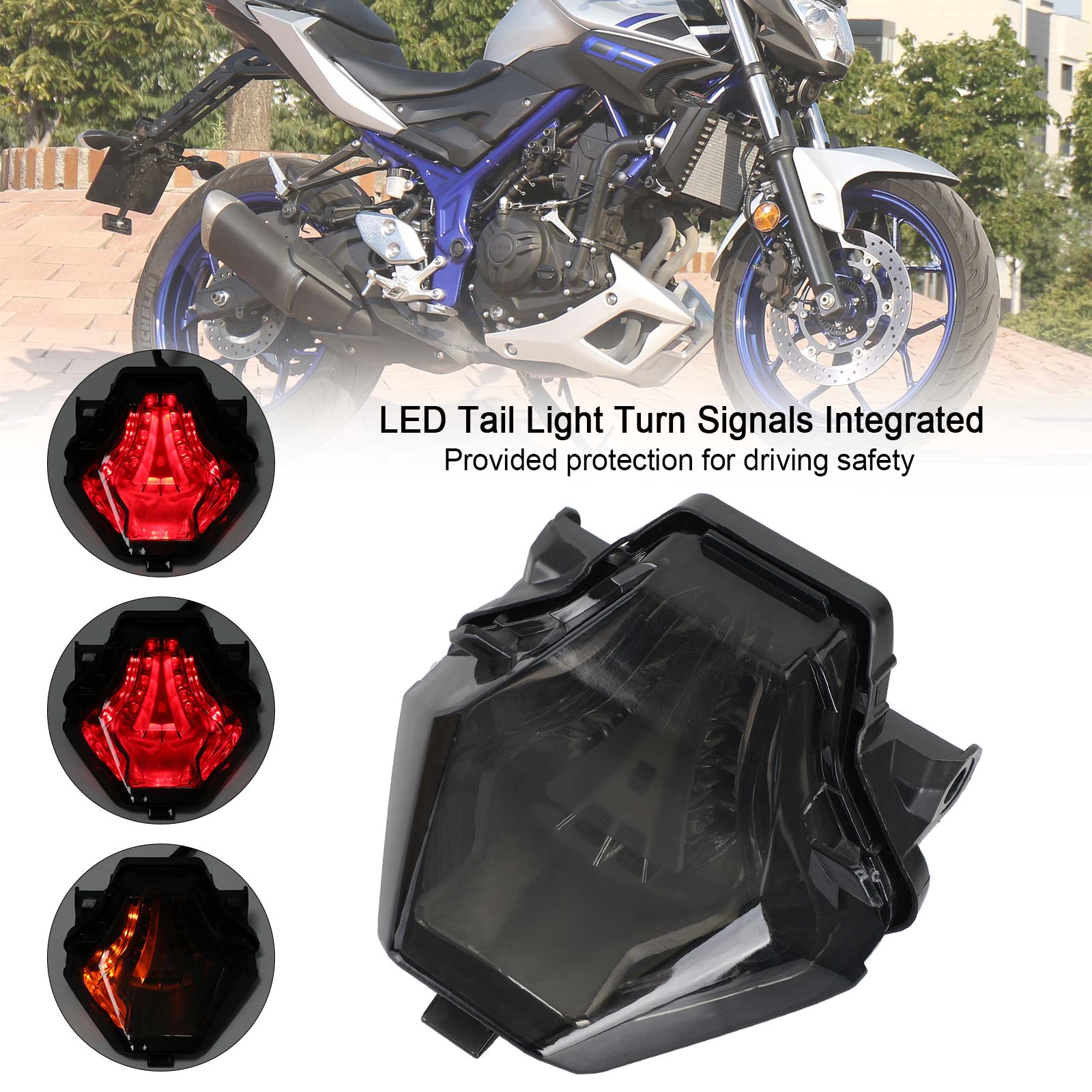 Tail Light Turn Signals Integrated For YAMAHA YZF R25/R3 MT 03/07/25 FZ 07 Generic