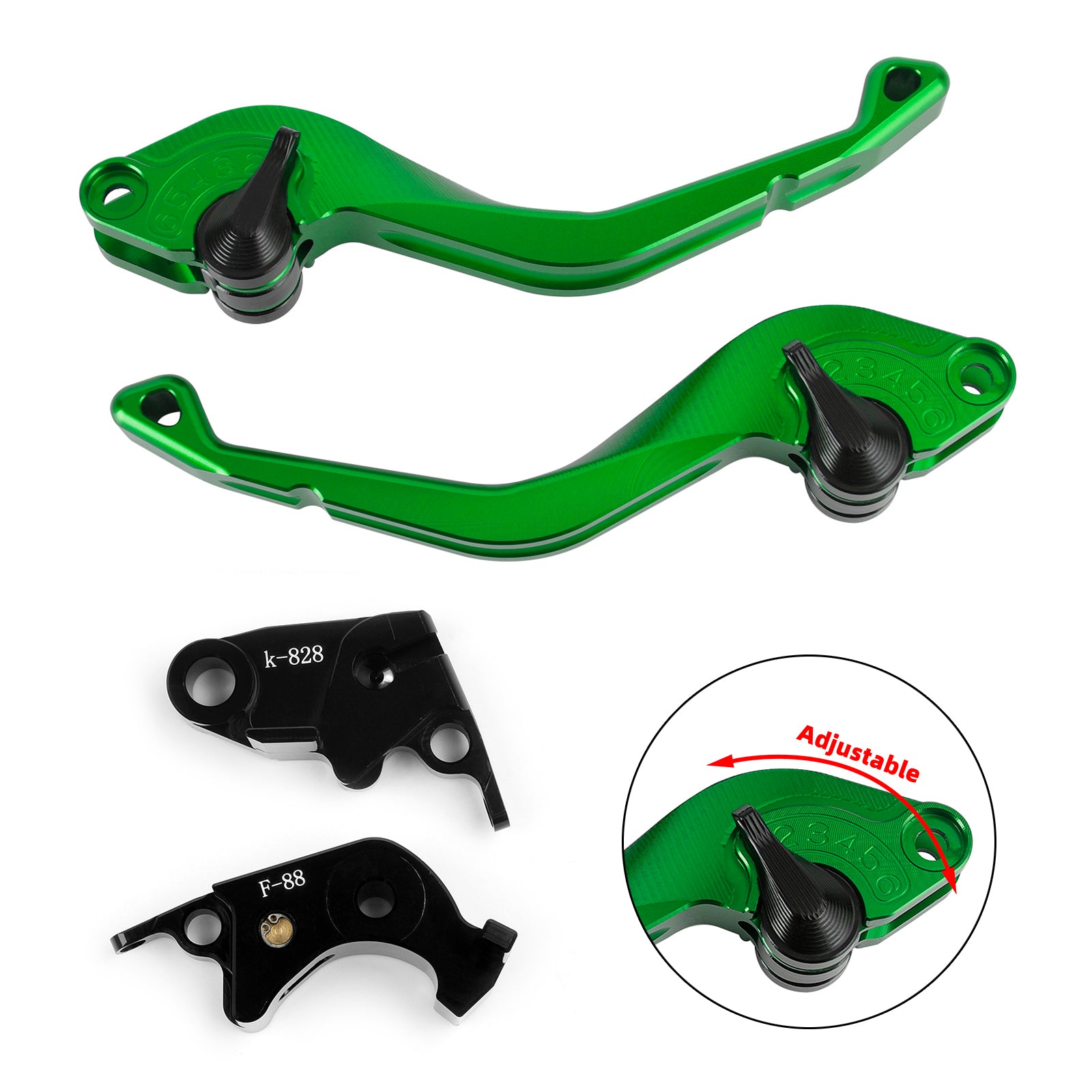 Palanca de freno de embrague corta CNC compatible con Kawasaki Z750R Z1000 ZX10R ZX6R/636