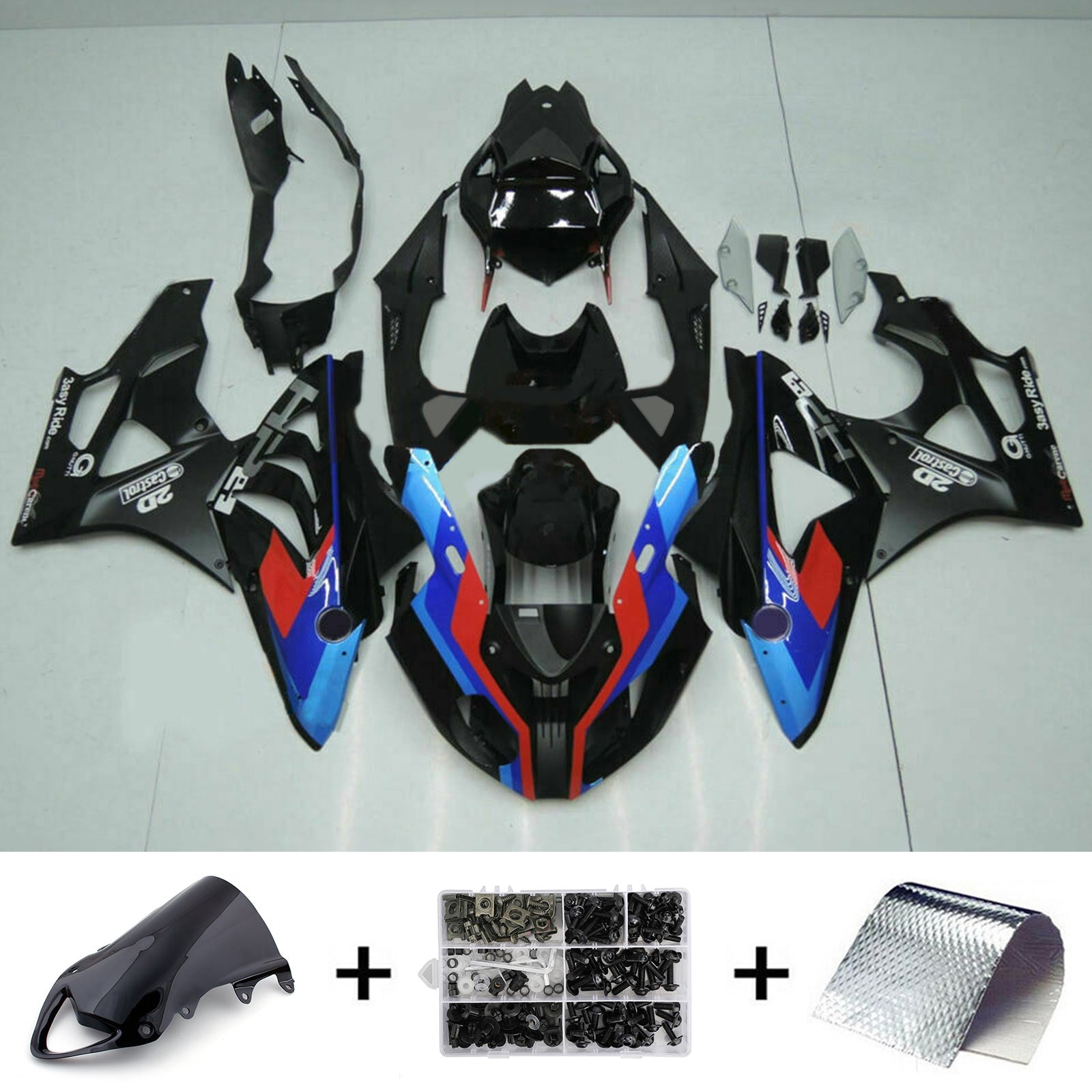 Amotopart Carénages BMW S1000RR 2009-2014 Kit de carénage multicolore