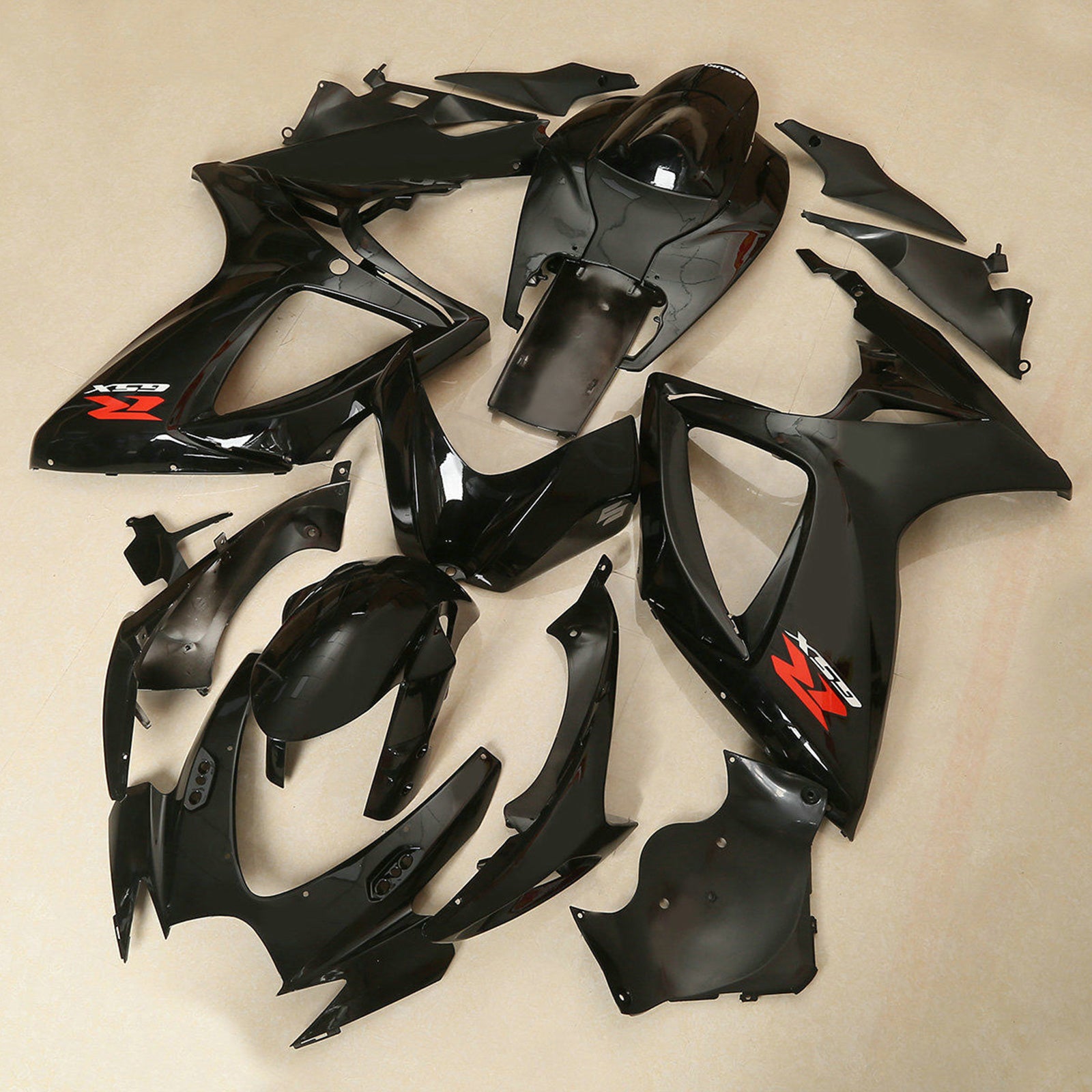 Amotopart 2006-2007 Suzuki GSX-R 600 750 Black Fairing Kit