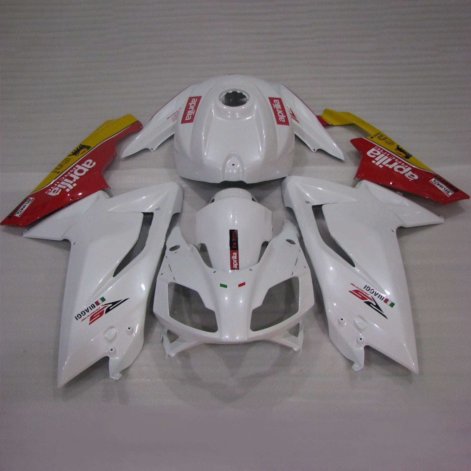 Kit de carénage Amotopart Aprilia 2006-2011 RS125 rouge et blanc Style2