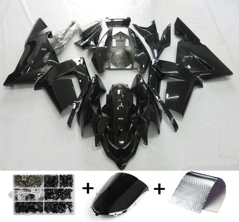 Carénages Amotopart Kit de carénage noir brillant Kawasaki Zx10R 2004-2005