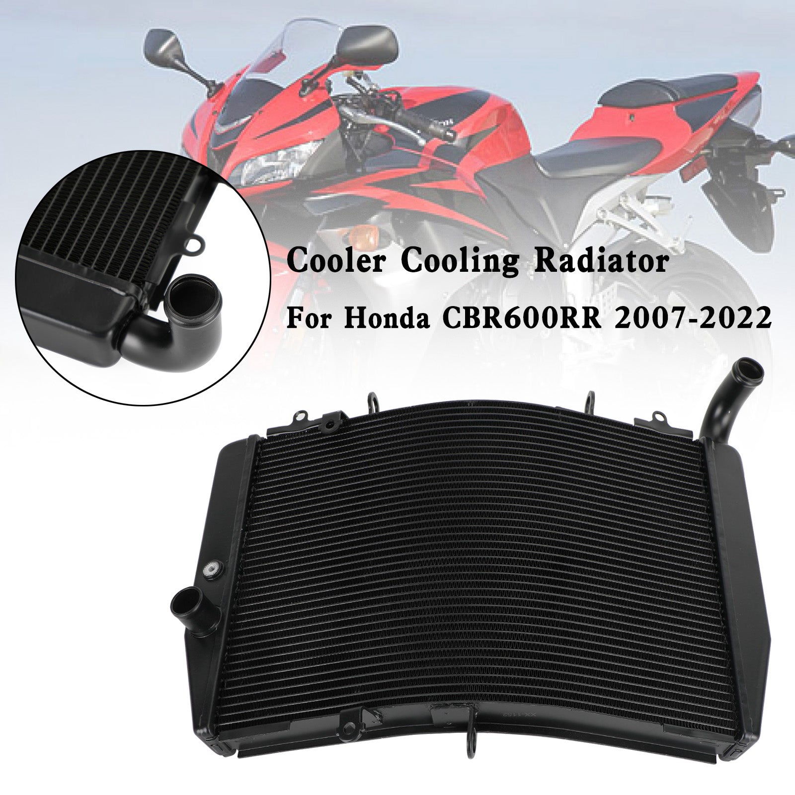 Refroidisseur de radiateur en aluminium, pour Honda F5 CBR600RR CBR 600RR 2007 – 2022 générique