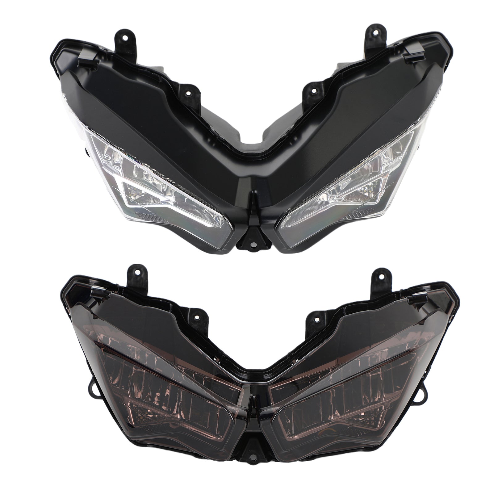 Protector de faros delanteros Haddlamp Kit para Kawasaki Ninja 400 18-21 Ahumado