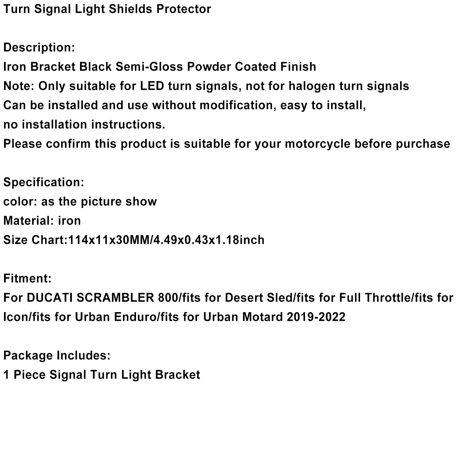 Turn Signal Light Shields Protector for Ducati Scrambler 800 2019-2022 Generic
