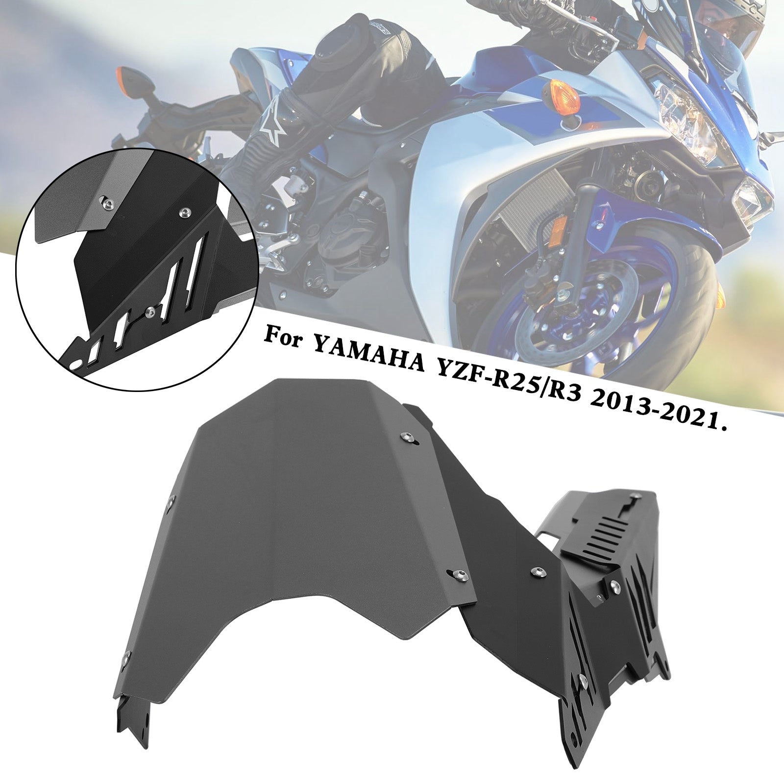 Hintere Kettenrad-Kettenschutzabdeckung für Yamaha YZF R25 R3 MT-25 MT-03 13–21 Generisch