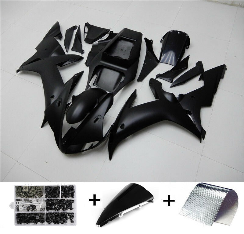 Kit carena Amotopart 2002 2003 Yamaha YZF R1 nero opaco