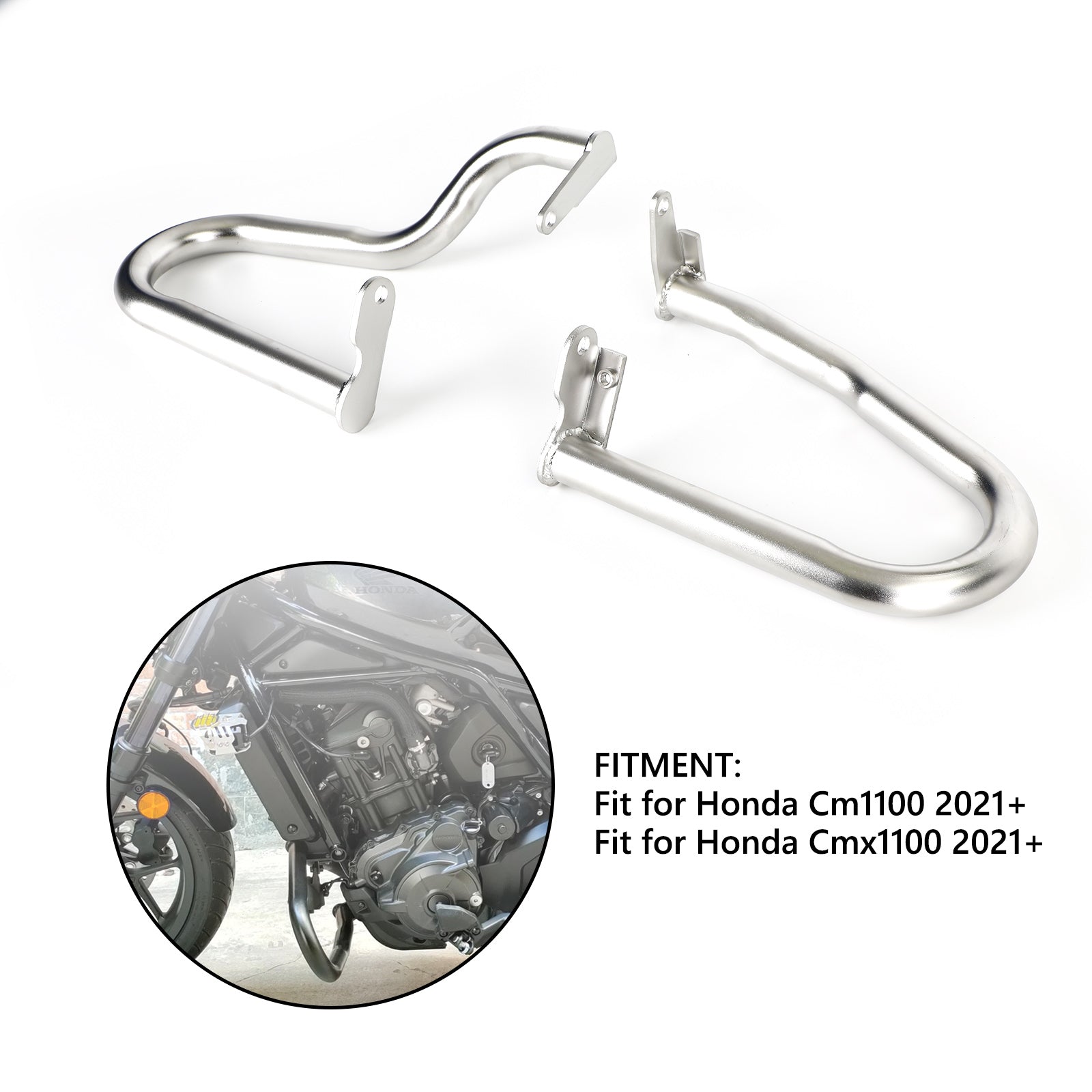 Engine Protection Guard Frame Crash Bars Silver Fit For Honda Cm Cmx 1100 21+ Generic