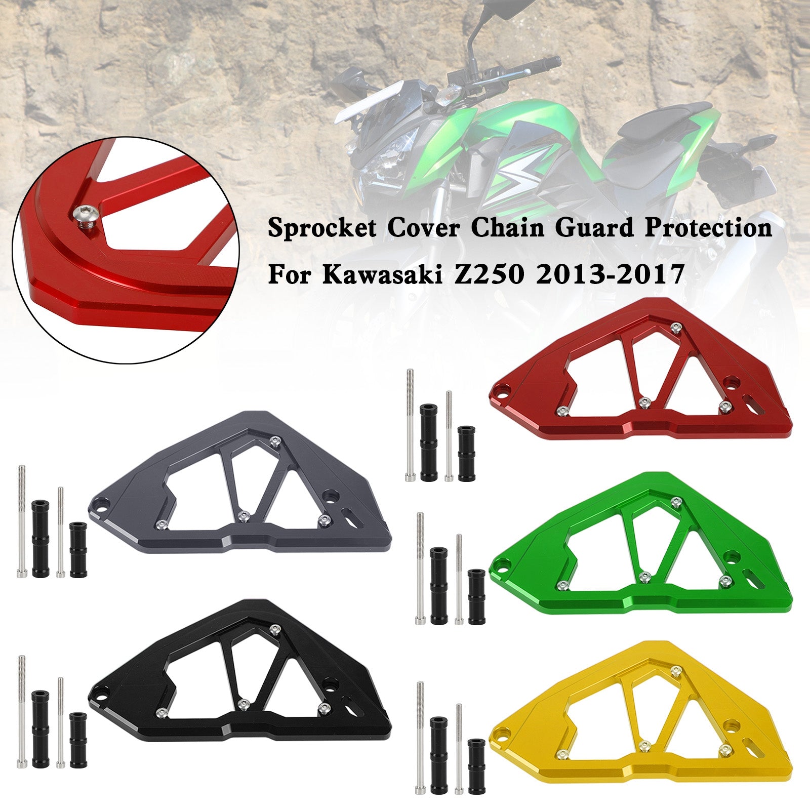 Protector de cadena de cubierta de piñón para KAWASAKI Z250 Z300 NINJA 300 250 13-17