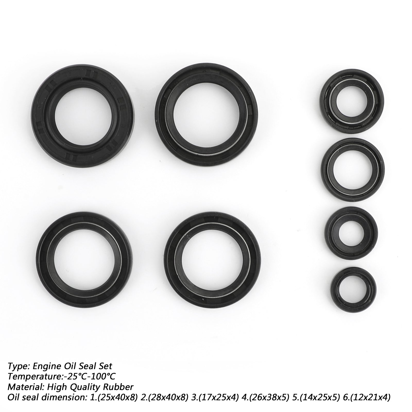 Yamaha 8pcs Engine Oil Seal Kit Set Seals Fit For Yamaha IT175 1977-1983 YZ125 1977-1980 MX175 DT175 1974-1981