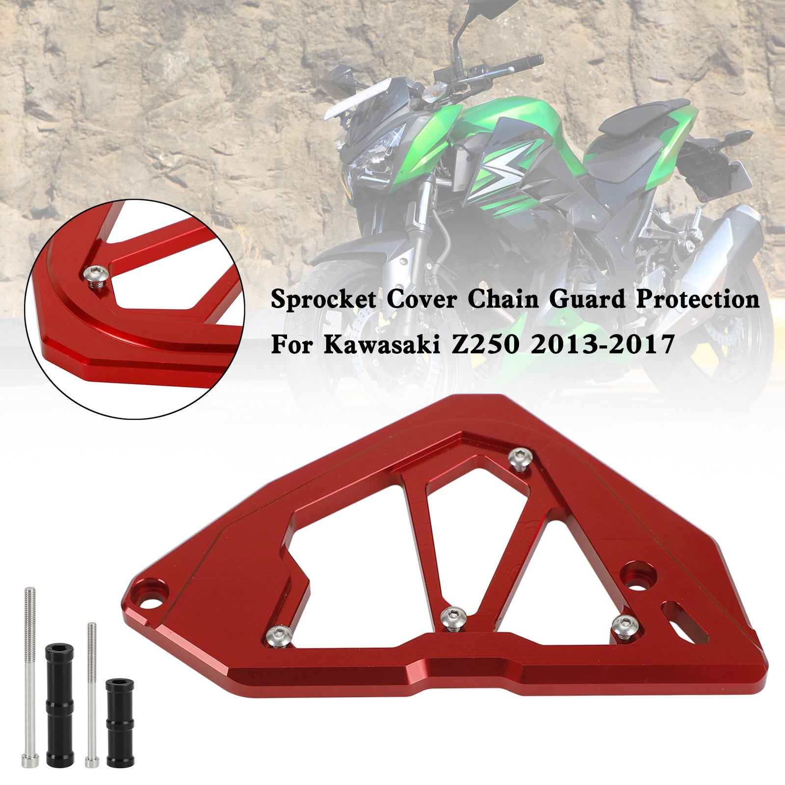 Sprocket Cover Chain Guard For KAWASAKI Z250 Z300 NINJA 300 250 13-17