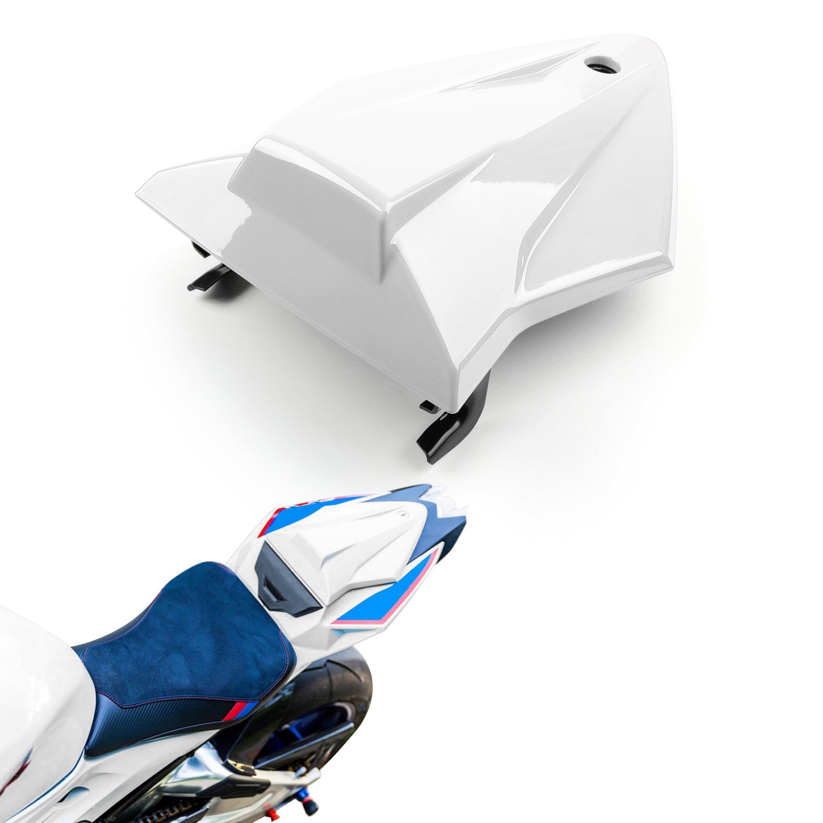 BMW S1000RR K46 2015-2018 Cubierta de plástico ABS blanco para asiento trasero del pasajero