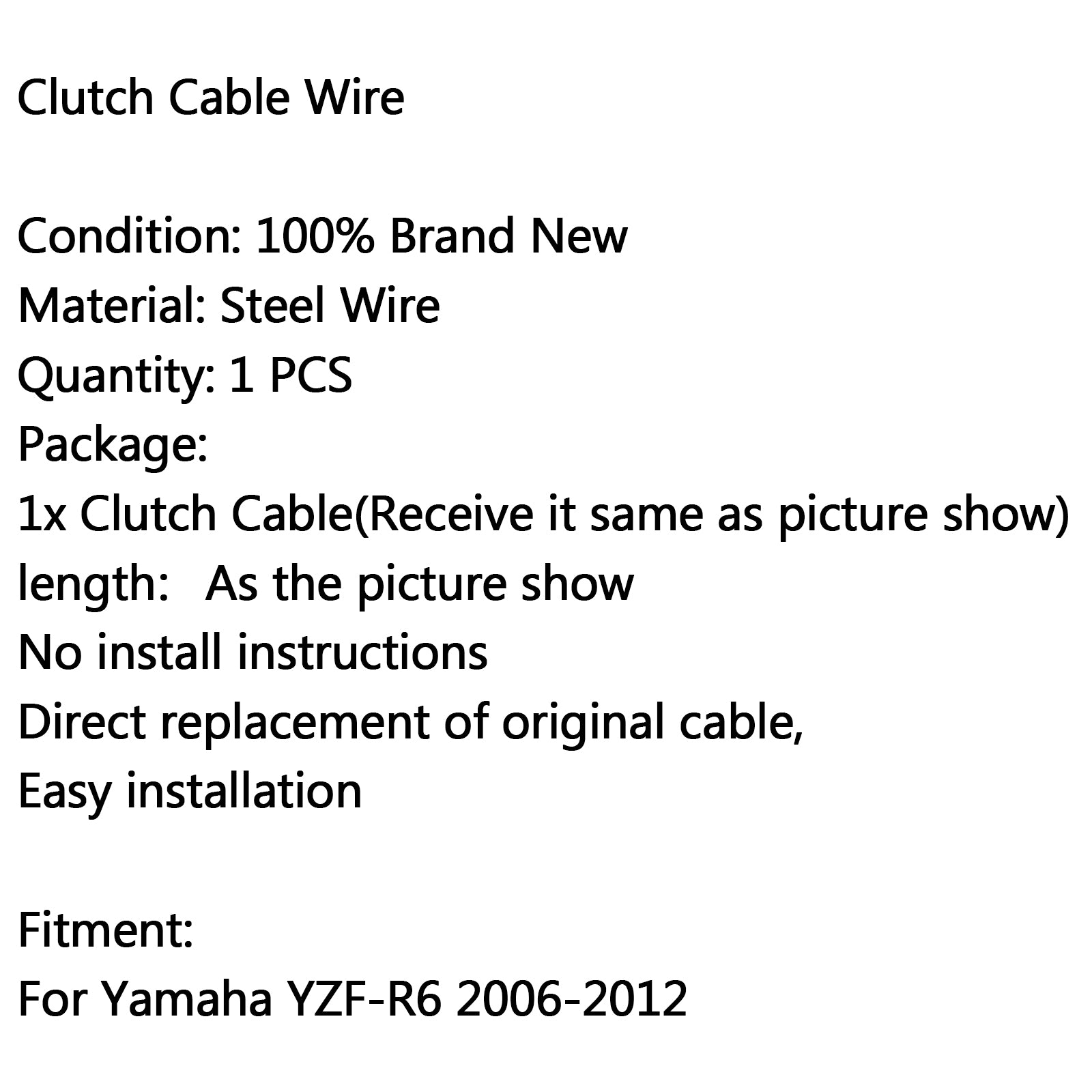 Motorcycle Clutch Cable Linkage Line For Yamaha YZF-R6 2006-2012 2008 Black