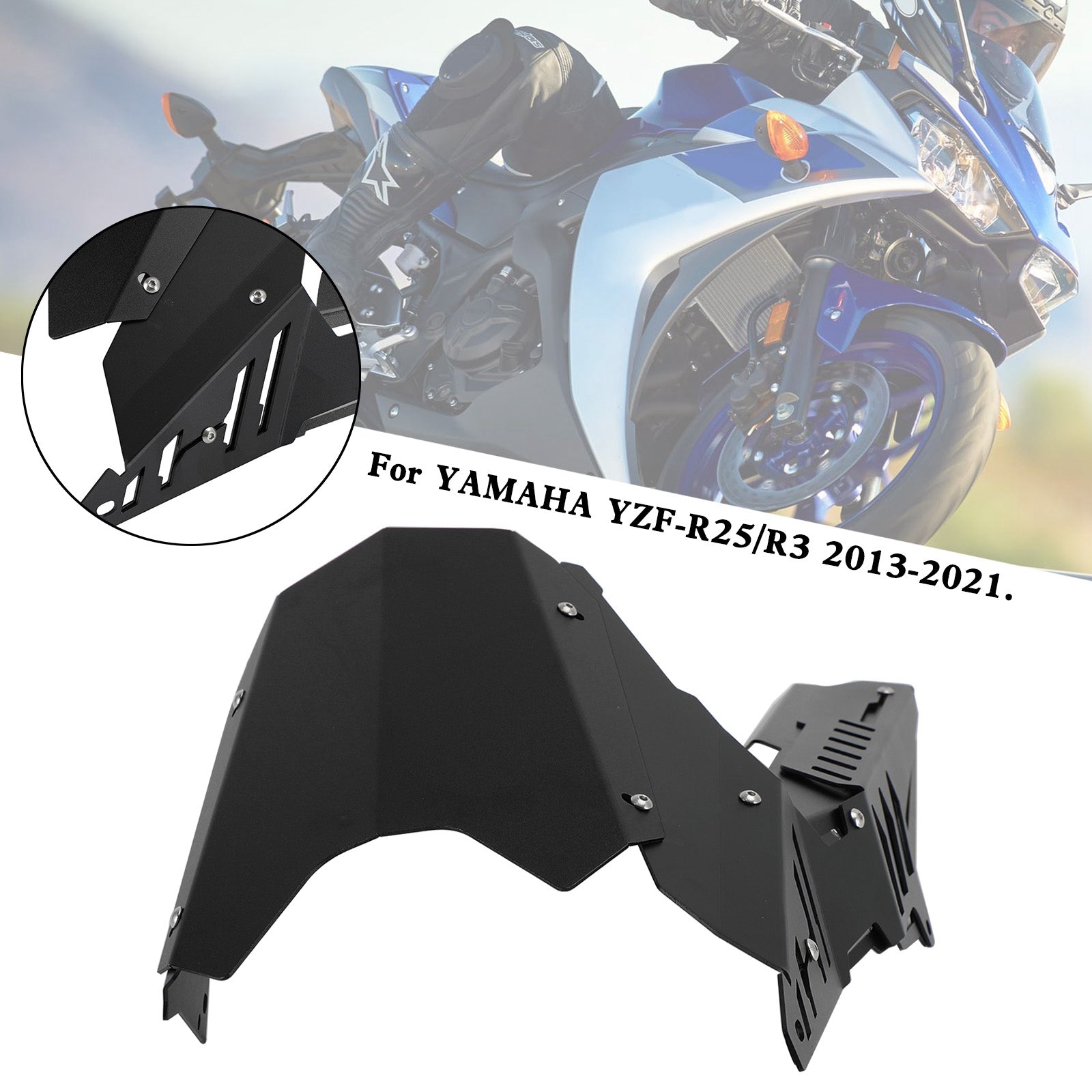 Hintere Kettenrad-Kettenschutzabdeckung für Yamaha YZF R25 R3 MT-25 MT-03 13–21 Generisch