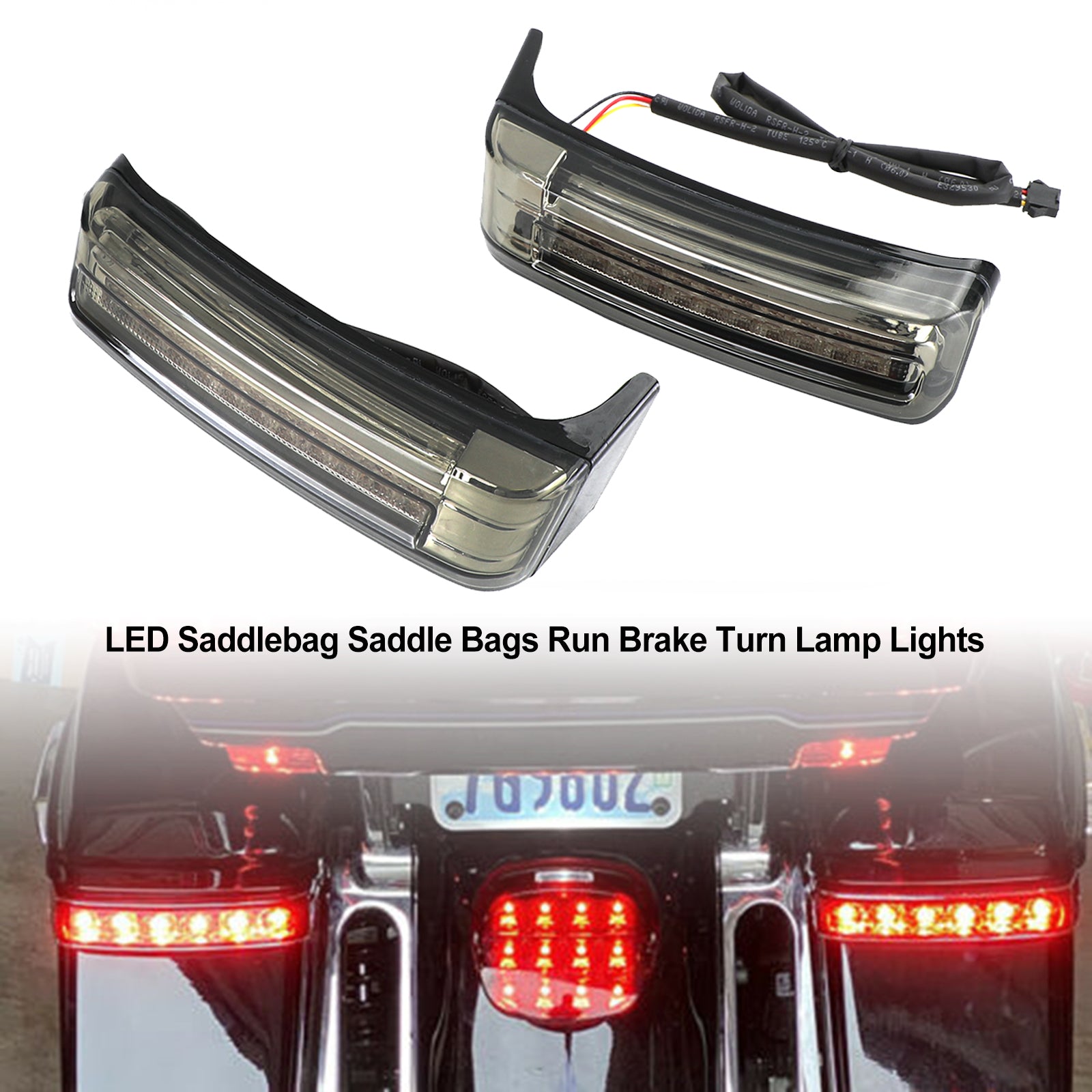 LED-Satteltaschen-Satteltaschen-Lauf-Brems-Blinker-Leuchten für Touring 2014–2021, generisch