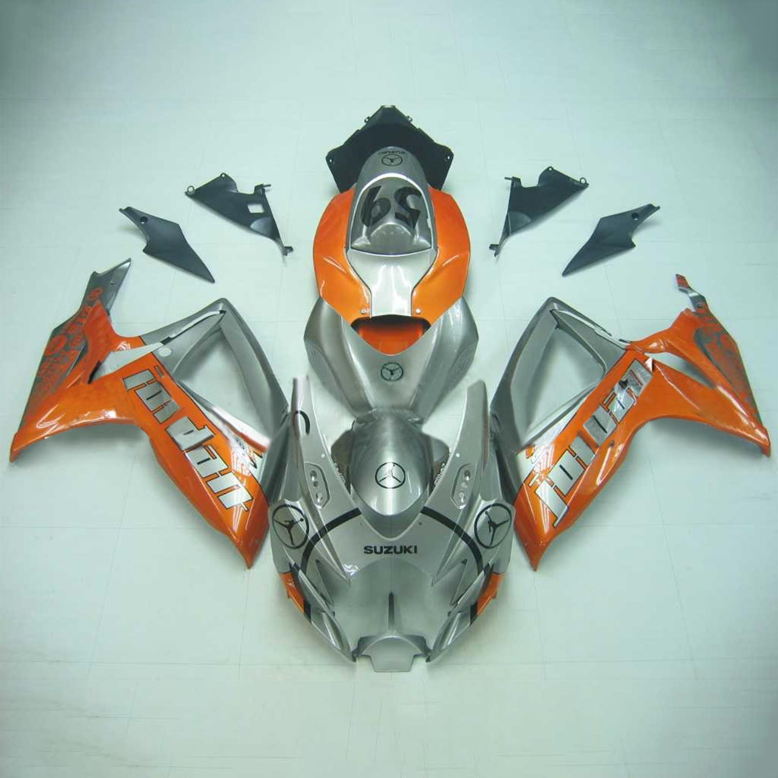 Amotopart 2006-2007 Suzuki GSXR 600/750 Jordan Grey&Orange Fairing Kit