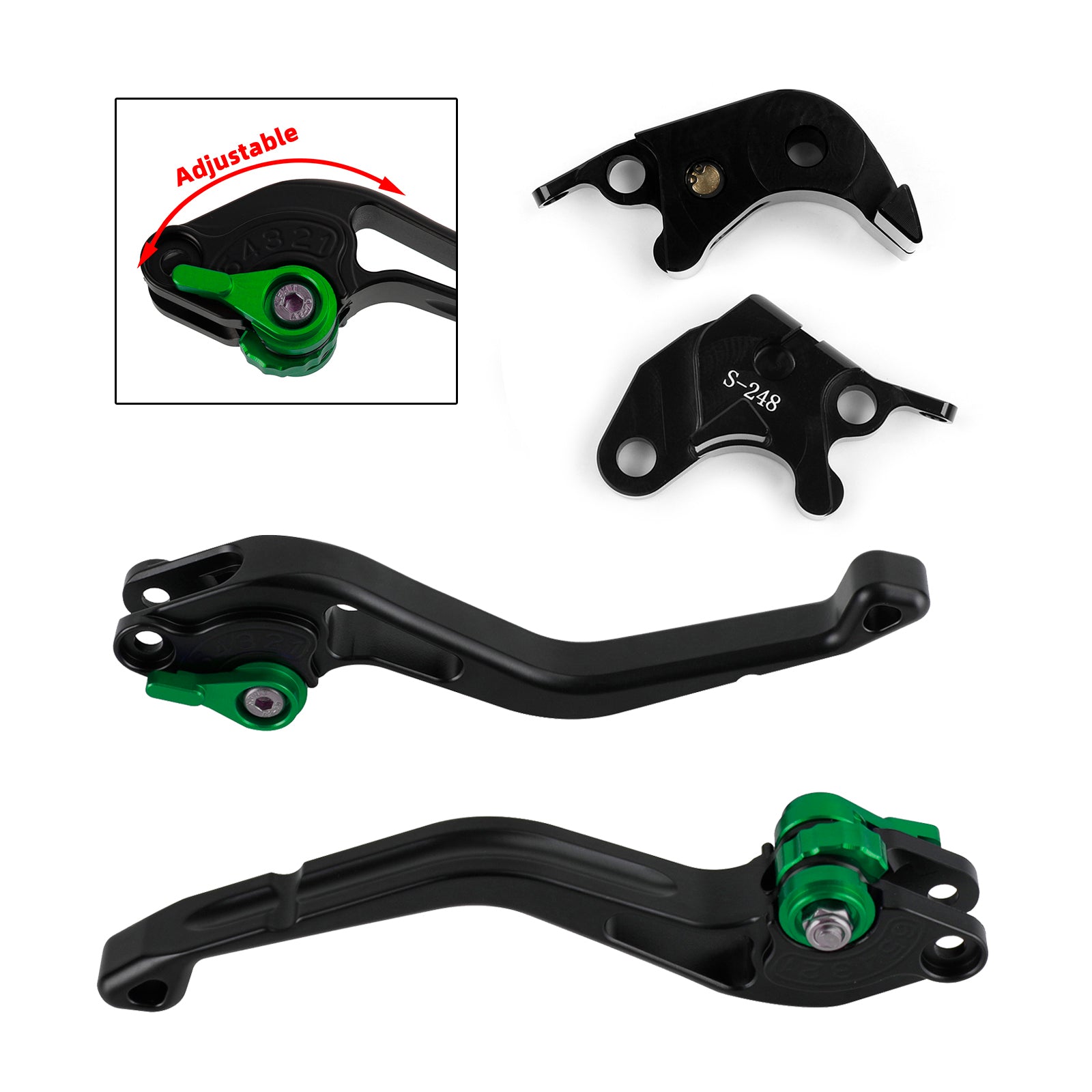 NUOVA leva freno frizione corta adatta per Suzuki GSXR600 GSXR750 2004-2005