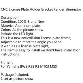Kennzeichenhalter Halterung Fender Eliminator für Yamaha BWS R25 R3 MSX Blau Generisch