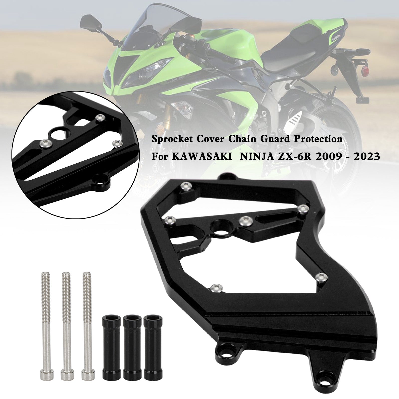 Protector de cadena de cubierta de piñón delantero para KAWASAKI Ninja ZX-6R ZX6R 2009-2023