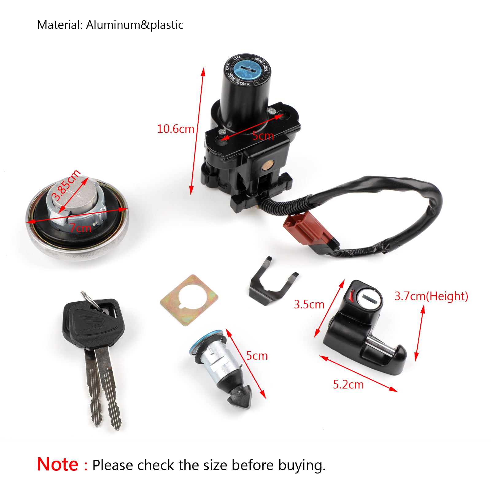 Ignition Switch Fuel Gas Cap Helmet Lock Set Fit for Honda CB400 CB 400 SS 02-08