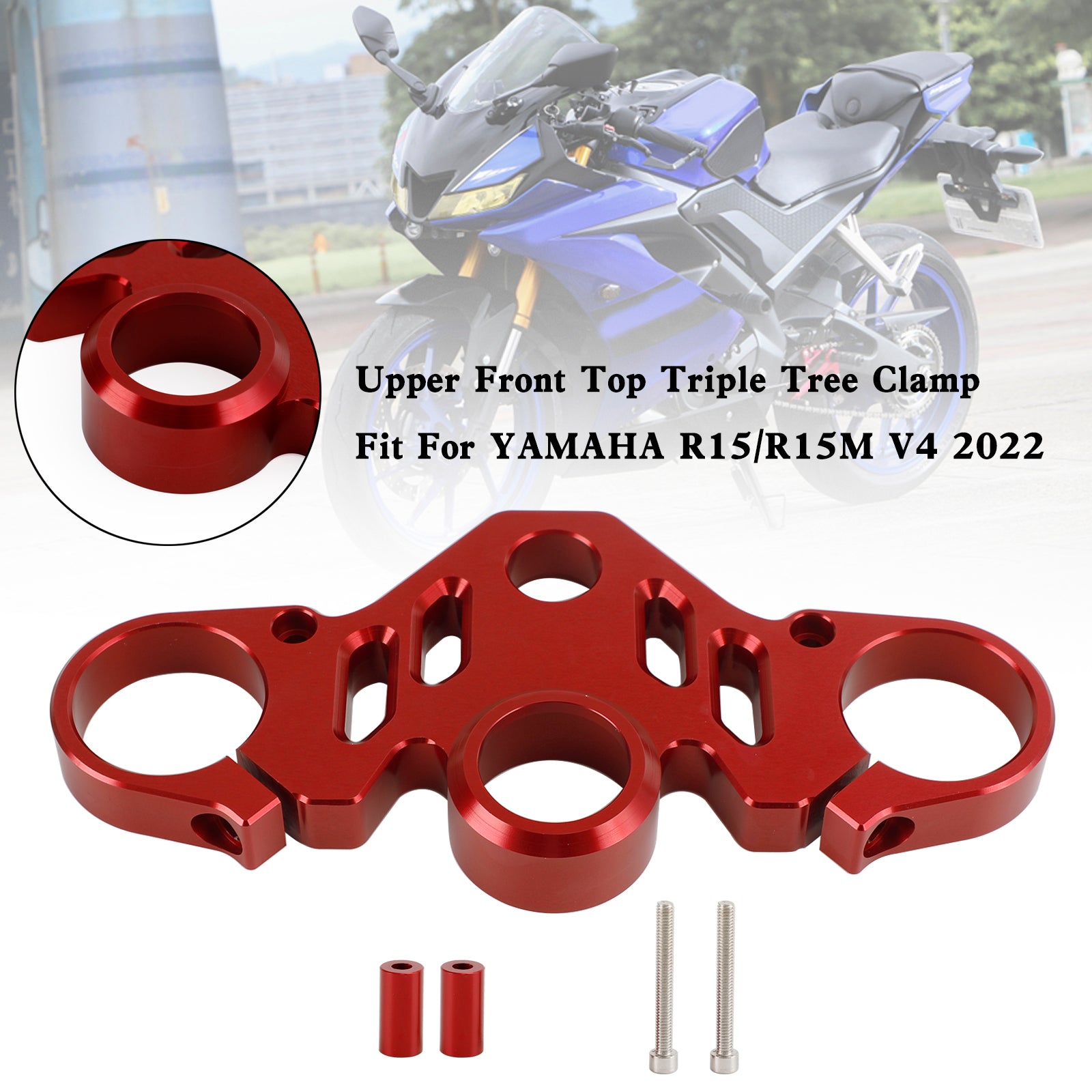 CNC Aluminum Upper Front Top Triple Tree Clamp For YAMAHA R15 V4 R15M 2022 Generic