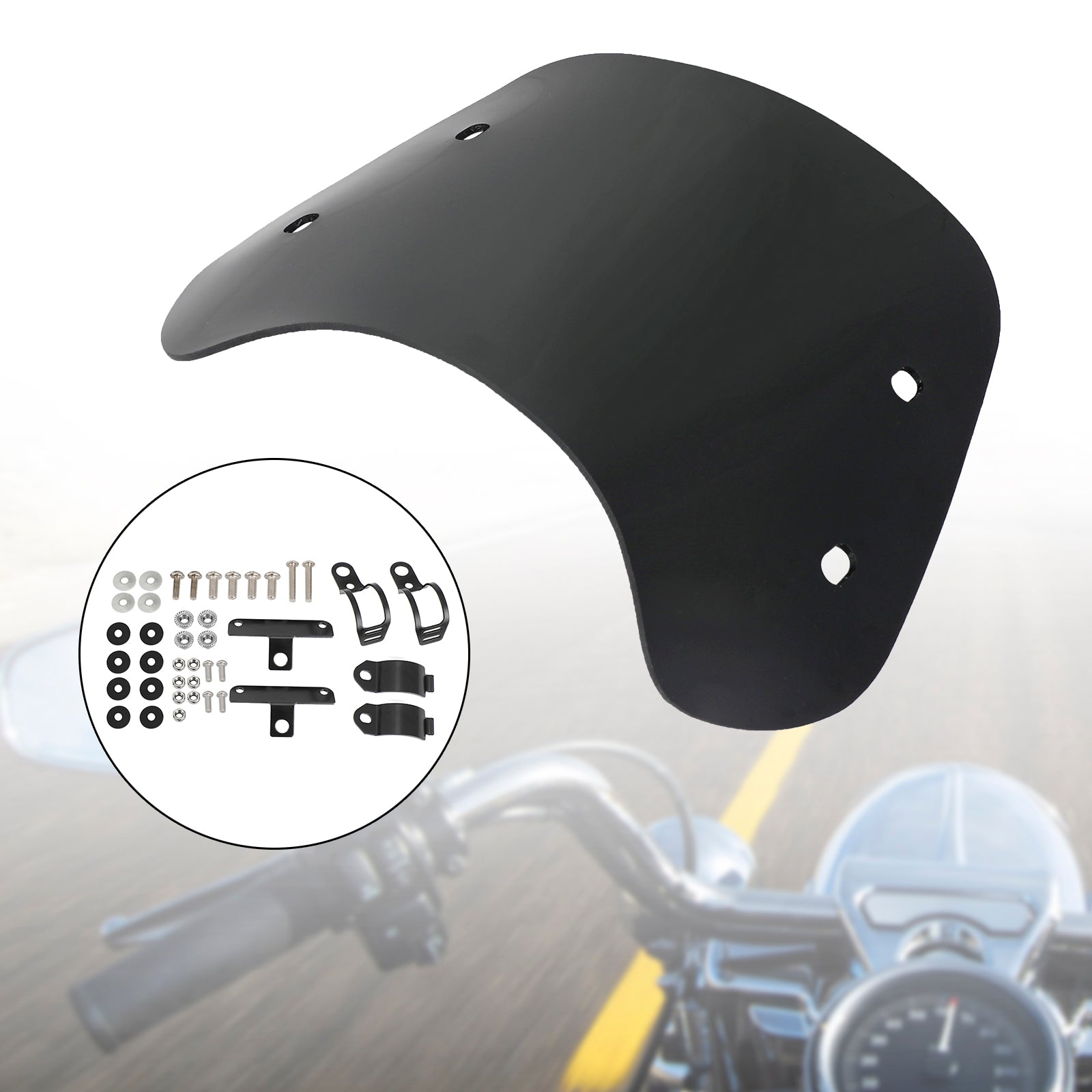 Universelle Windschutzscheibe, passend für Motorräder mit 28–41 mm Vorderradgabel