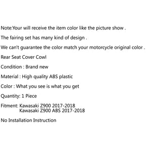 ABS-Rücksitzverkleidungsabdeckung passend für Kawasaki Z900 Z ABS 2017-2019 Blau Generic