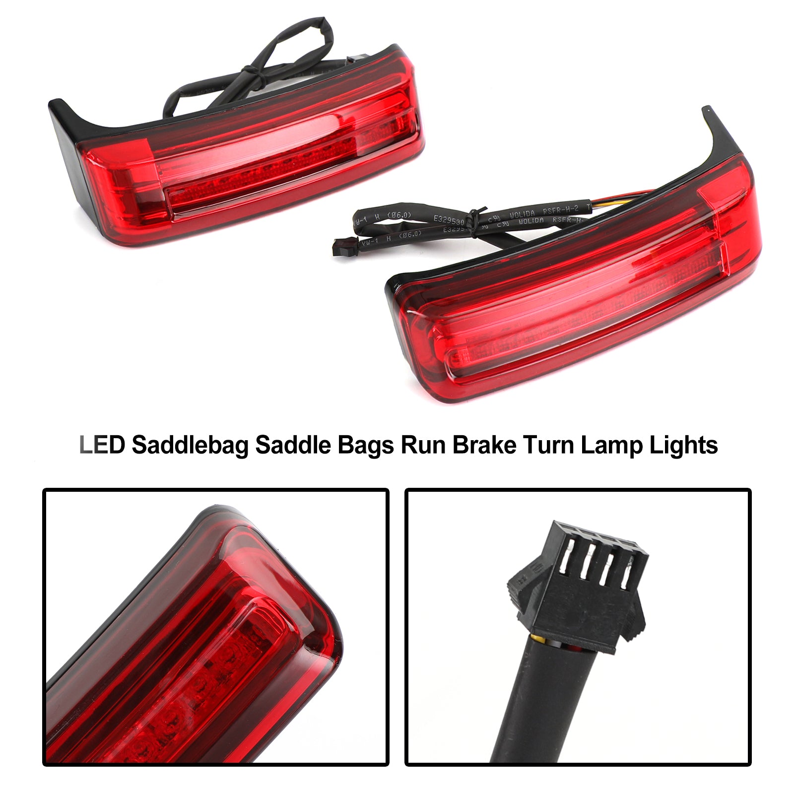 LED-Satteltaschen-Satteltaschen-Lauf-Brems-Blinker-Leuchten für Touring 2014–2021, generisch