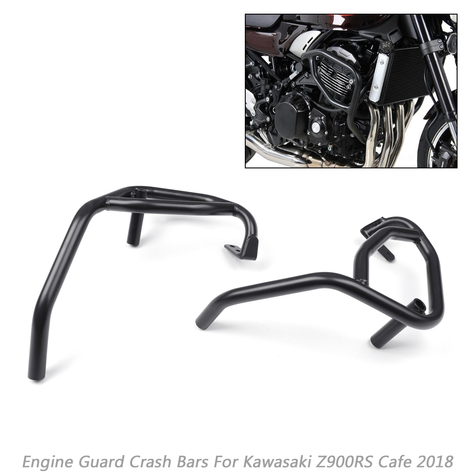 Black Highway Motorcycle Engine Guard Crash Bars For Kawasaki Z900RS Cafe 2018