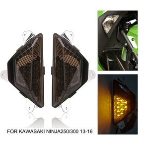 Luz LED de intermitente delantero para motocicleta, lámpara para KAWASAKI NINJA 250 300 2013-2016, genérica