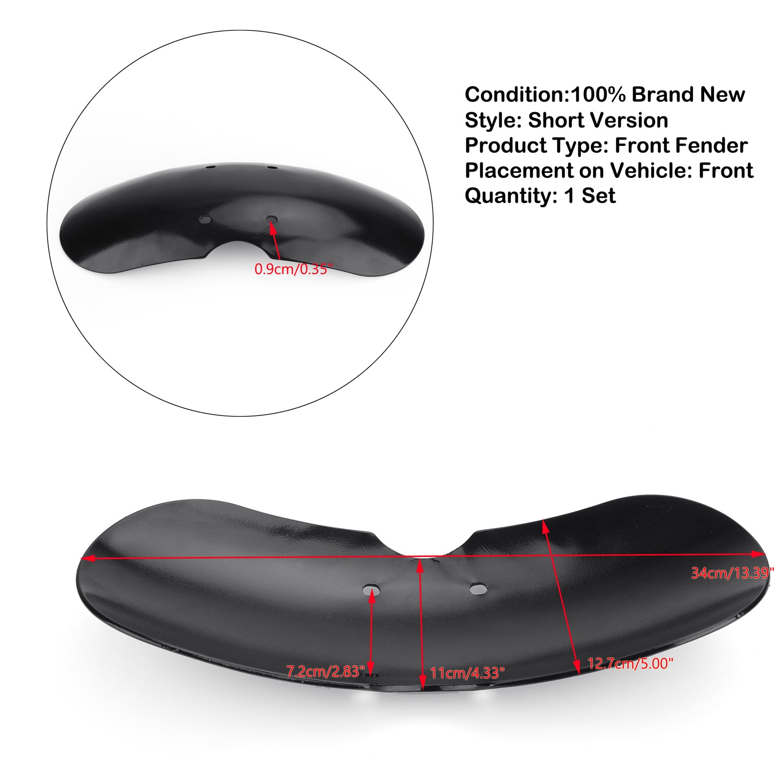 Short Front Fender Mudguard For Triumph Bonneville T100 Scrambler Thruxton 01-16 Generic