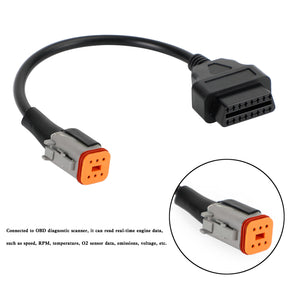 6 Pin to 16 Pin OBD2 Diagnostic Cables Adapter For Touring Electra Glides Generic