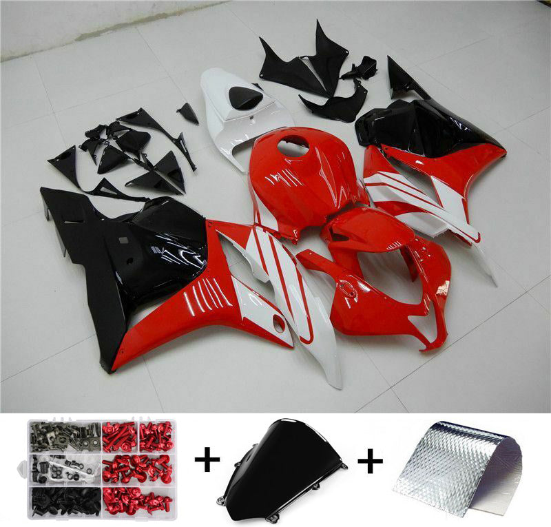 Amotopart 2009-2012 CBR600RR Honda Fairing Red White Kit