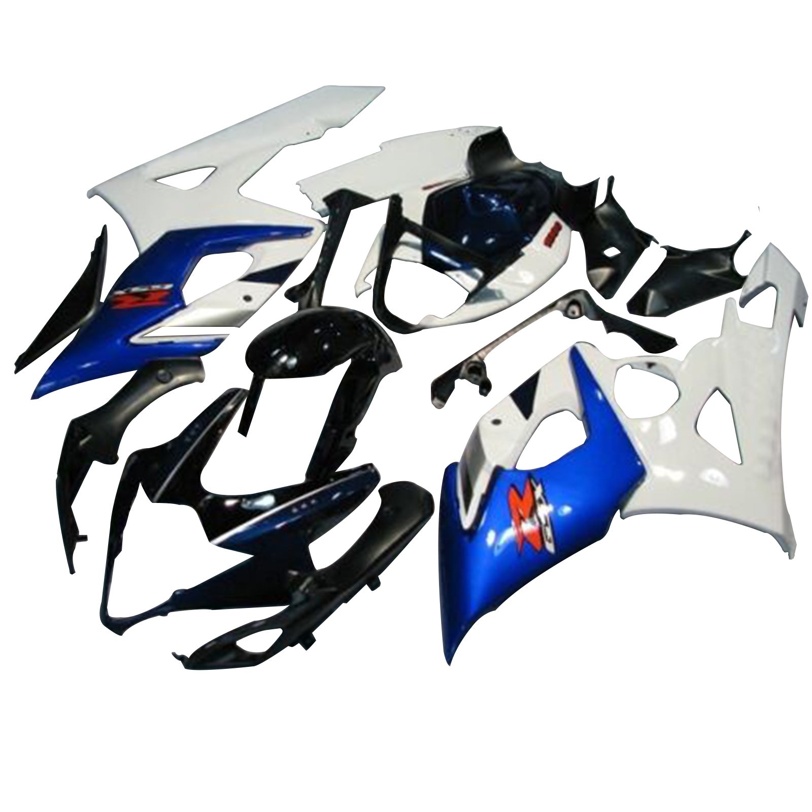 Amotopart 2005-2006 Suzuki GSXR 1000 Kit de carénage bleu et blanc