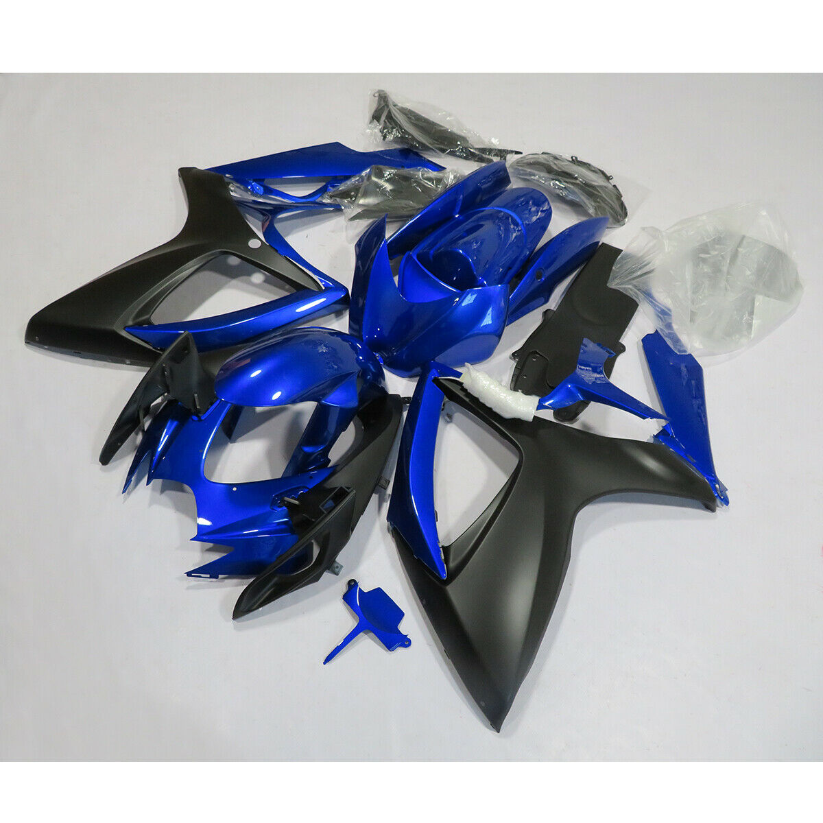 Amotopart Carénages Suzuki GSXR600 750 2006-2007 Kit de carénage bleu noir