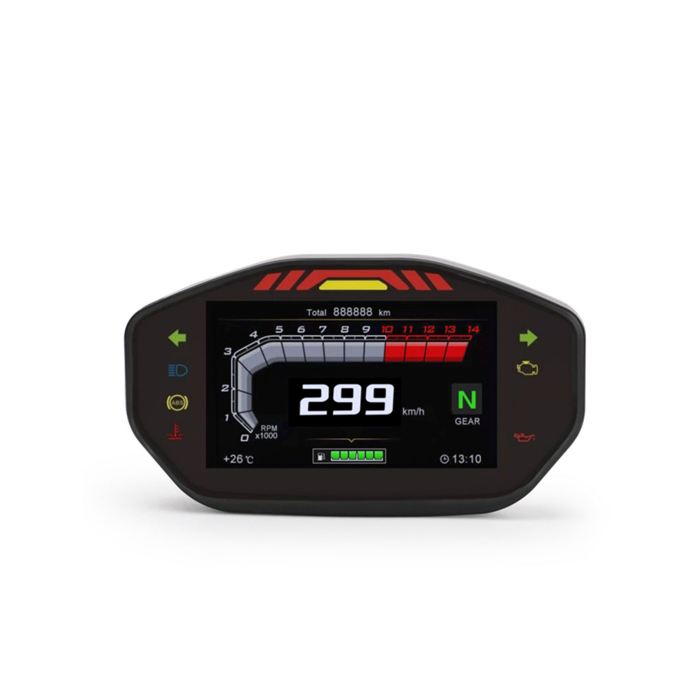 Universal Motorcycle Tft Digital Speedometer 14000Rpm 6 Gear Backlight Odometer