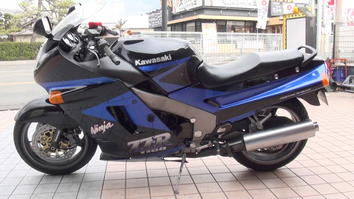 Amotopart 1993-2003 Kit carena Kawasaki ZZR1100 blu e nero Style1