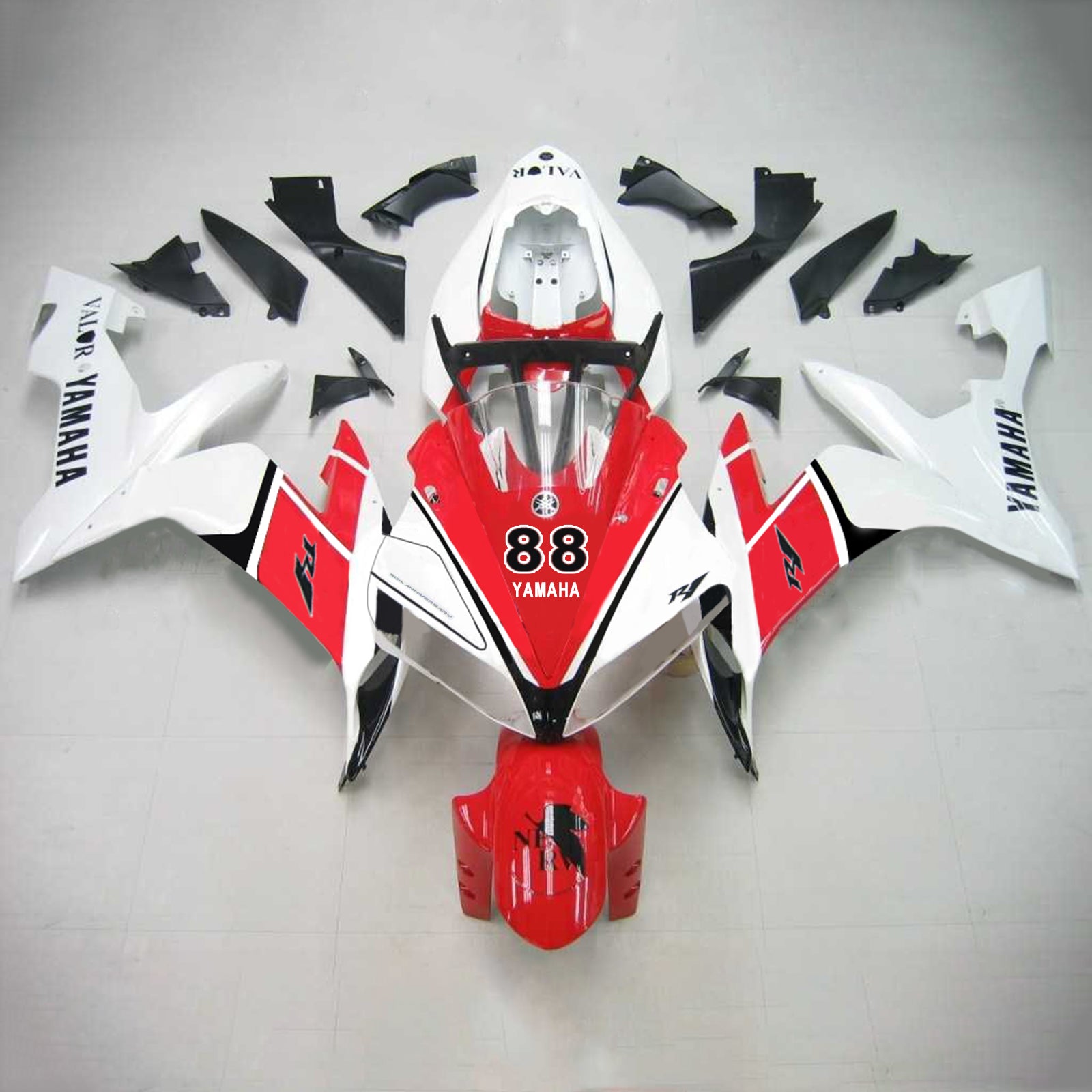 Amotopart Yamaha 2004-2006 YZF 1000 R1 bílá červená sada kapotáže