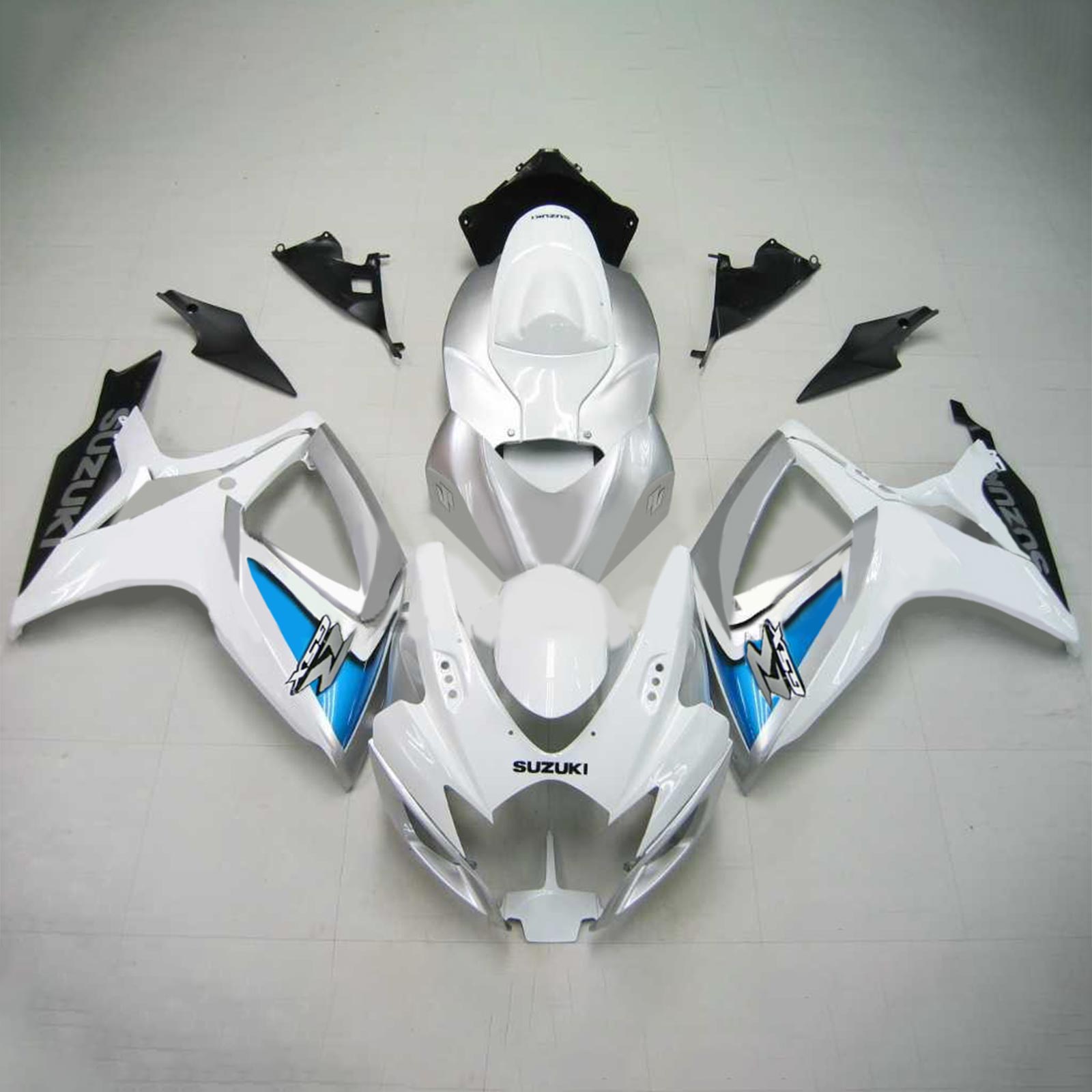 Amotopart 2006-2007 Suzuki GSXR 600/750 White&Sliver Fairing Kit