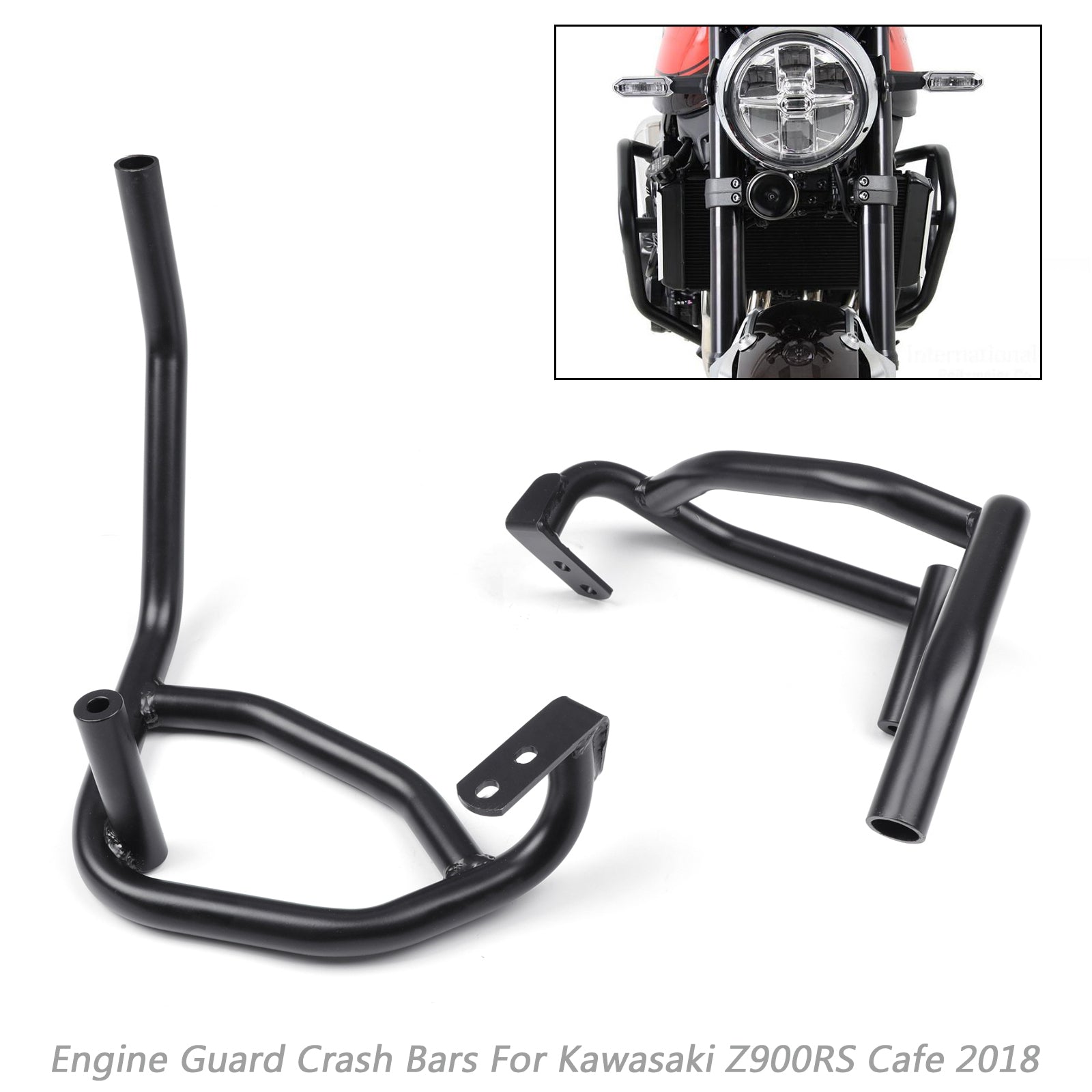 Black Highway Motorcycle Engine Guard Crash Bars For Kawasaki Z900RS Cafe 2018