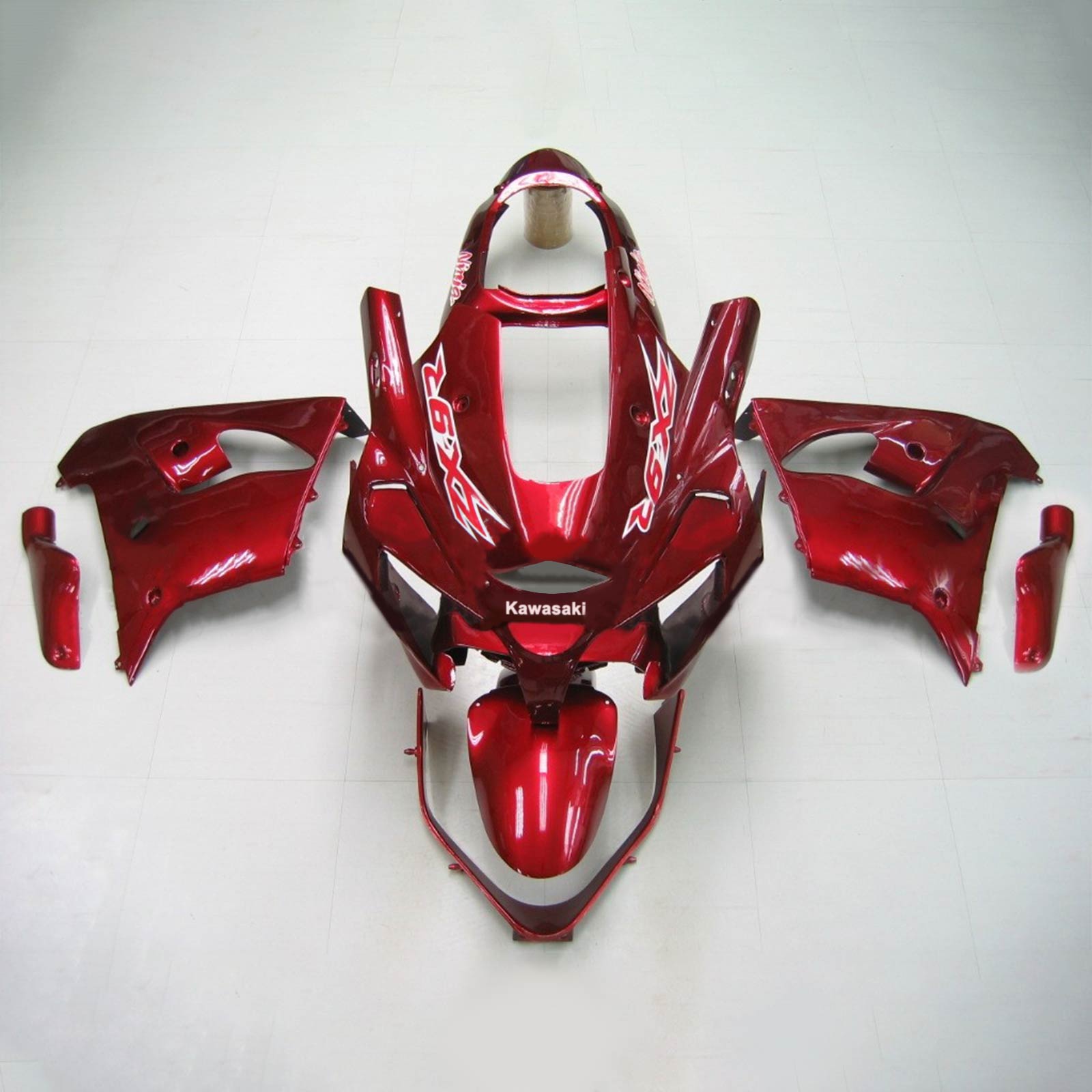 Amotopart Kawasaki ZX9R 2000-2001 Gloss Red Fairing Kit