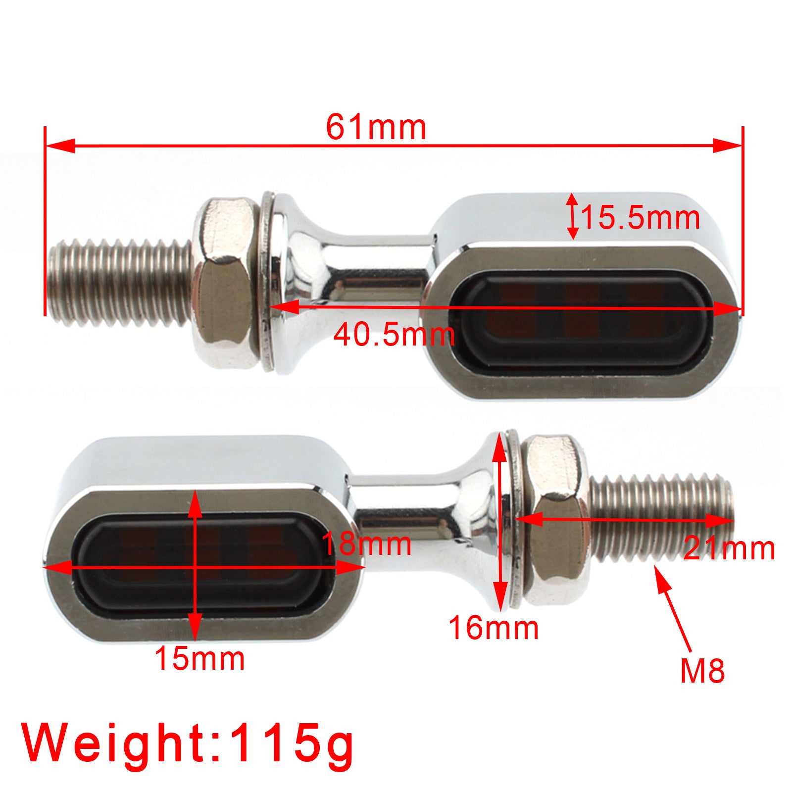 Indicatore di direzione Sportster Touring Dyna Softail LED Mini E Mark posteriore