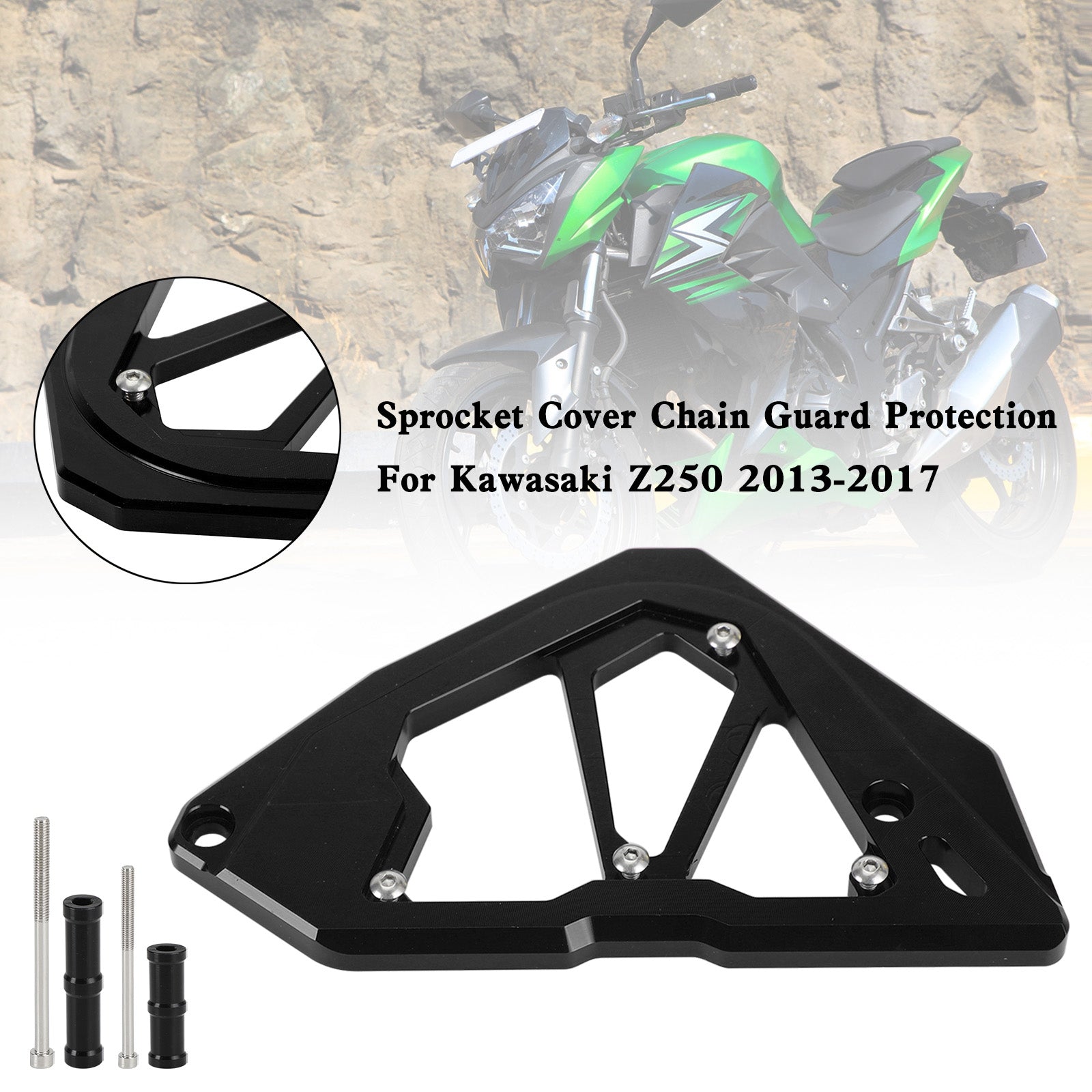 Sprocket Cover Chain Guard For KAWASAKI Z250 Z300 NINJA 300 250 13-17