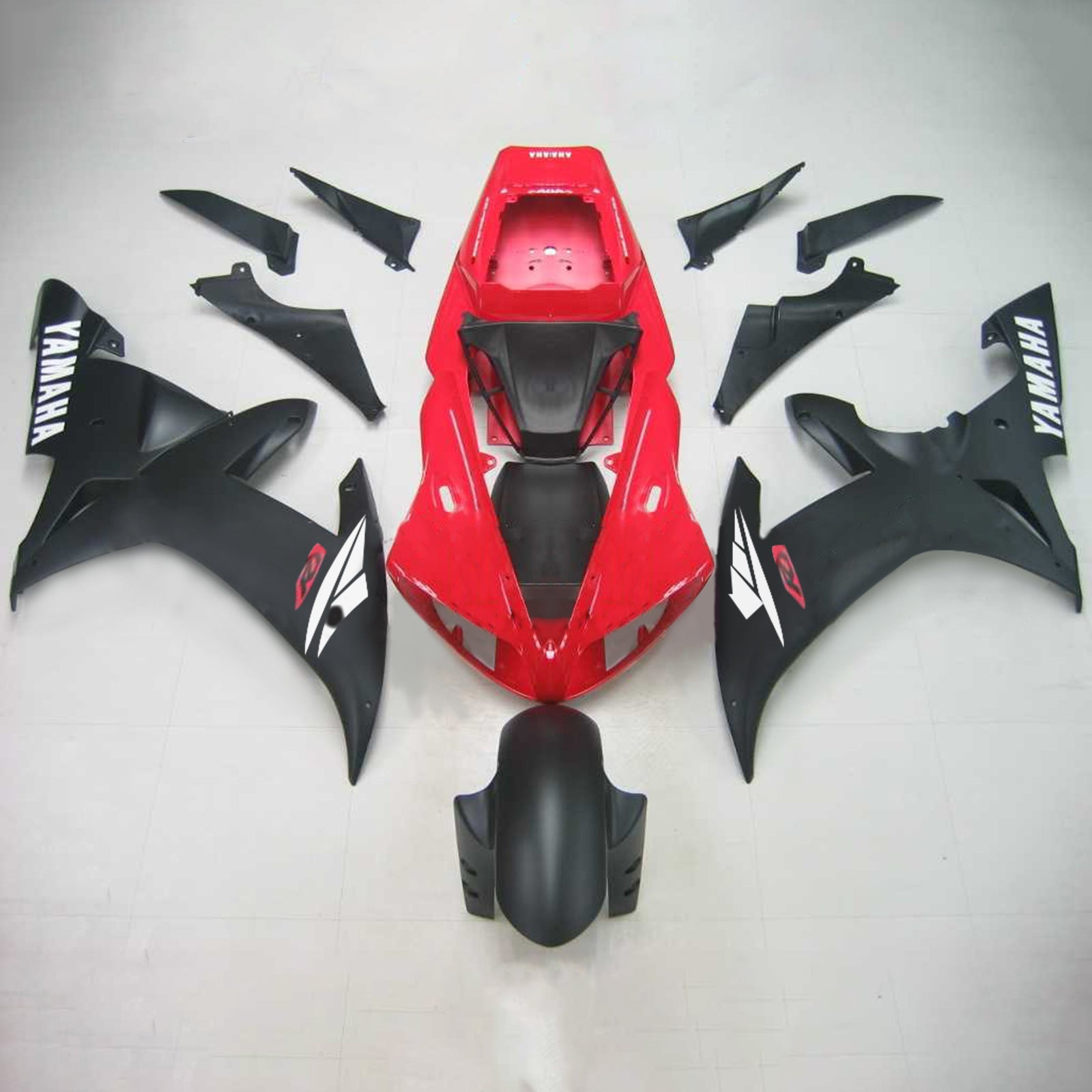Amotopart Yamaha 2002-2003 YZF 1000 R1 Rød med sort fairing-kit
