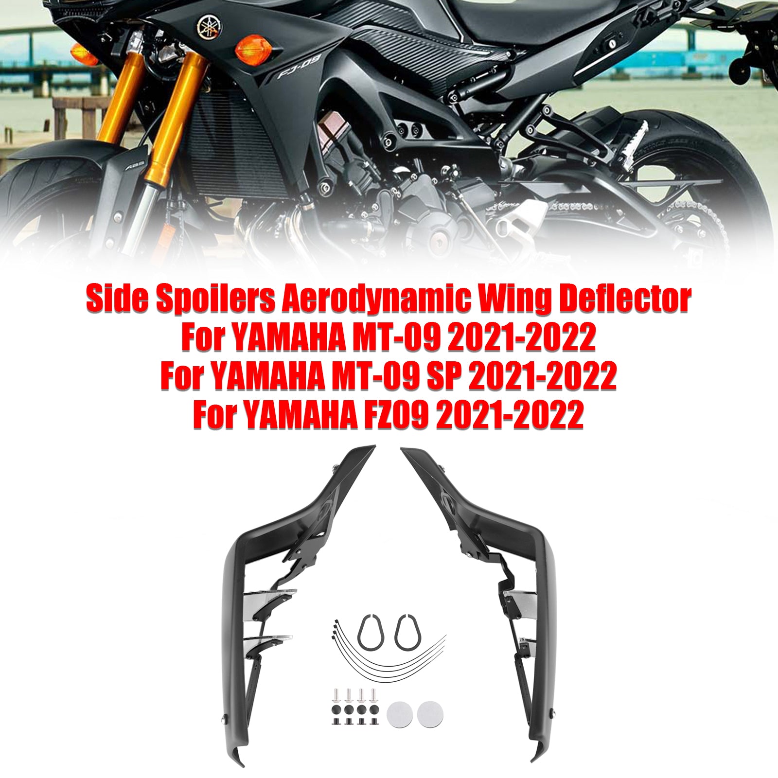 Side Spoilers Aerodynamic Wing Deflector For YAMAHA MT-09 SP FZ09 2021-2022