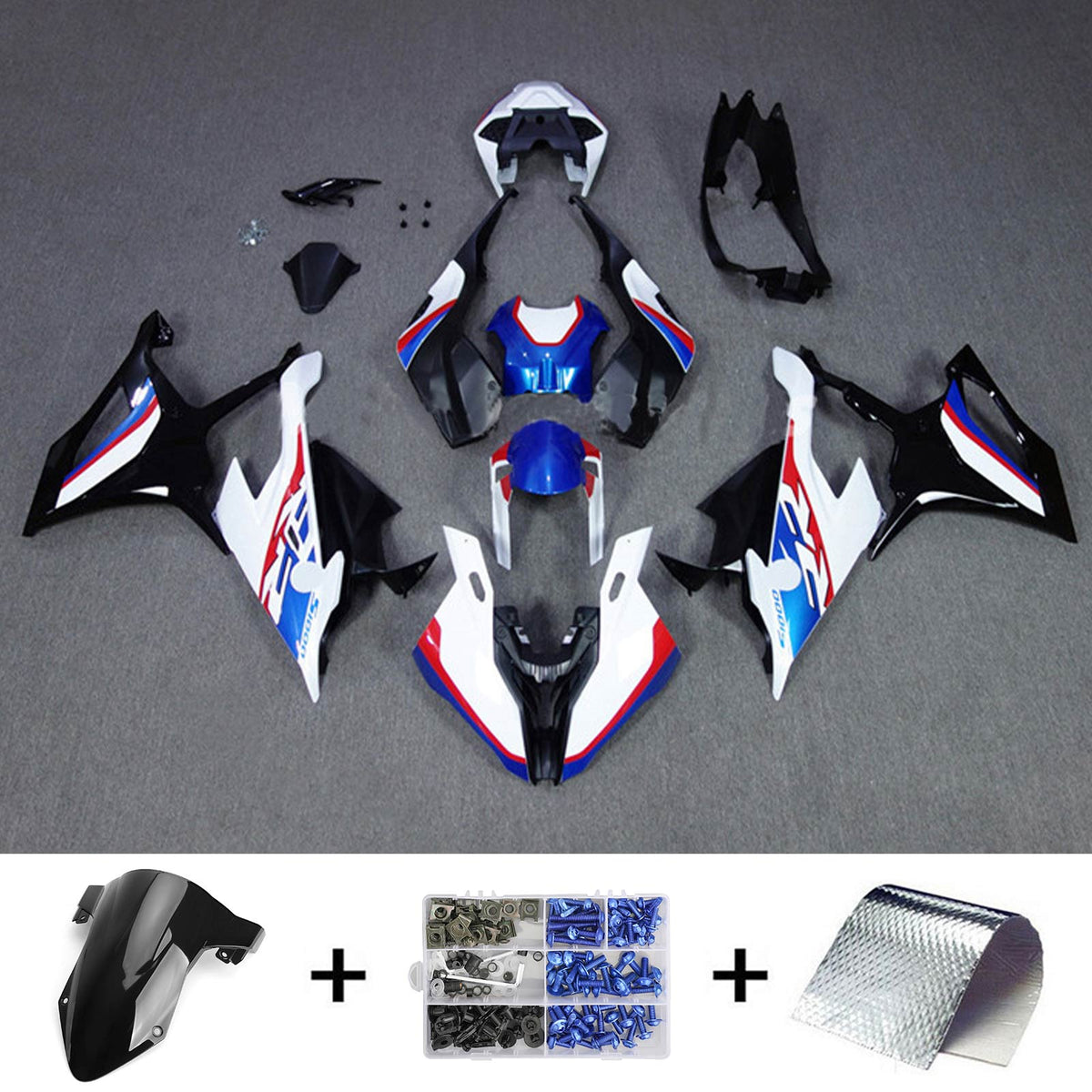 Amotopart 2019-2022 BMW S1000RR/M1000RR Blue White Racing Fairing Kit