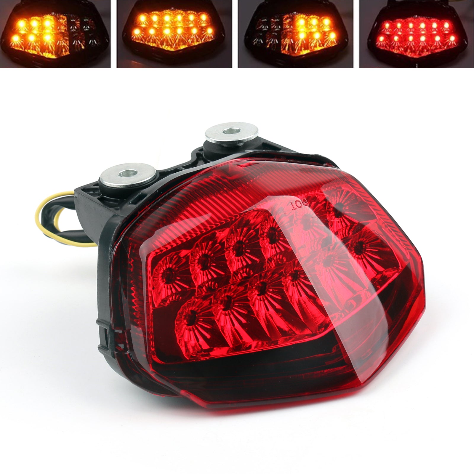 Indicatore di direzione freno fanale posteriore a LED per Kawasaki NINJA EX250 ZX 250R 2008-2011 Rosso