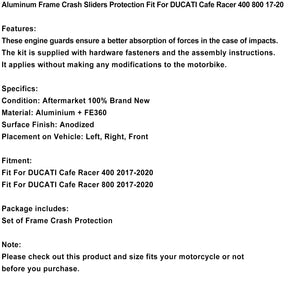 Crash Bobbins Protector Sliders Aluminium Passend für Ducati Cafe Racer 400 800 17-20 Generic